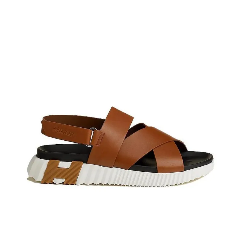 HERMES Electric Beach Sandals Men's Light Yellow Umber-1