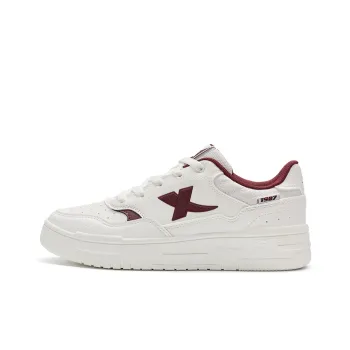 XTEP Air Force 1 2.0 Anti Slip Wear Resistant Low Top Skateboard Shoes Women's White Red