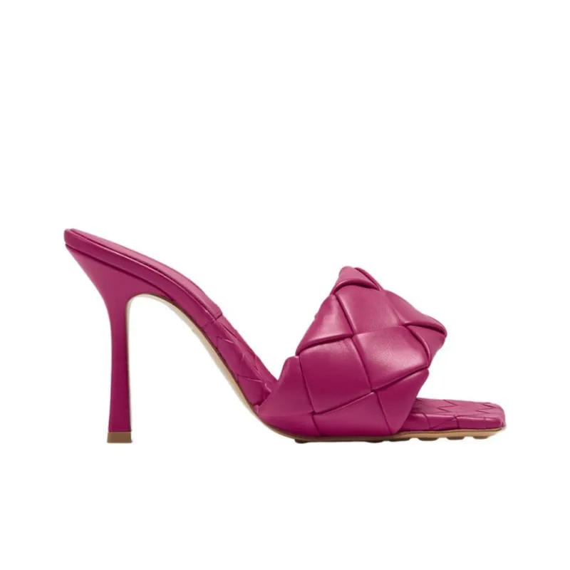 Bottega Veneta Lido Slide Slippers Women's Fuchsia-1