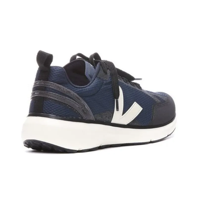 VEJA Logo Patch Panelled Low Top Sneakers 'Navy White'-2