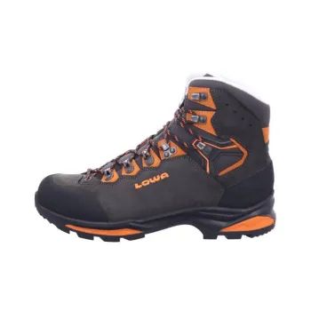 Lowa Camino Evo LL Cushioning, Wear Resistant High Top Hiking Shoes Men's Gray Black Orange