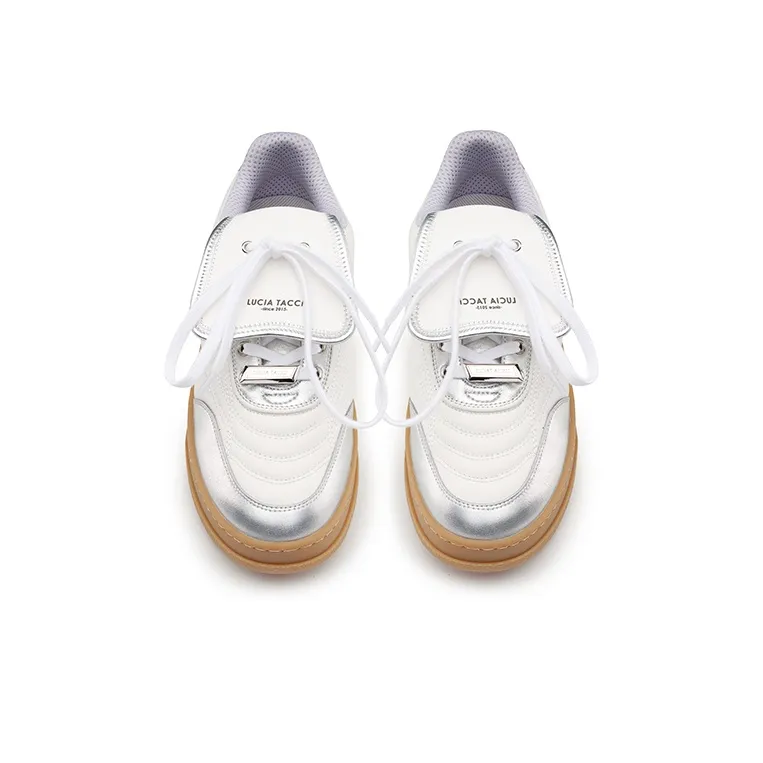 Lucia Tacci Original Designer Cow Leather Color Block Platform Height Increasing Casual German Army Trainers-7