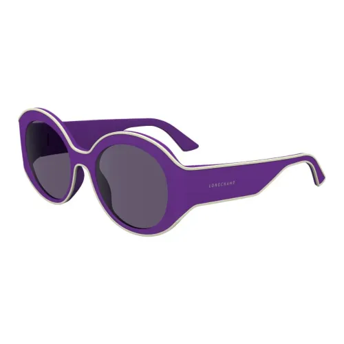 LONGCHAMP Plant Resin Irregular Shape Sunglasses Women's Purple