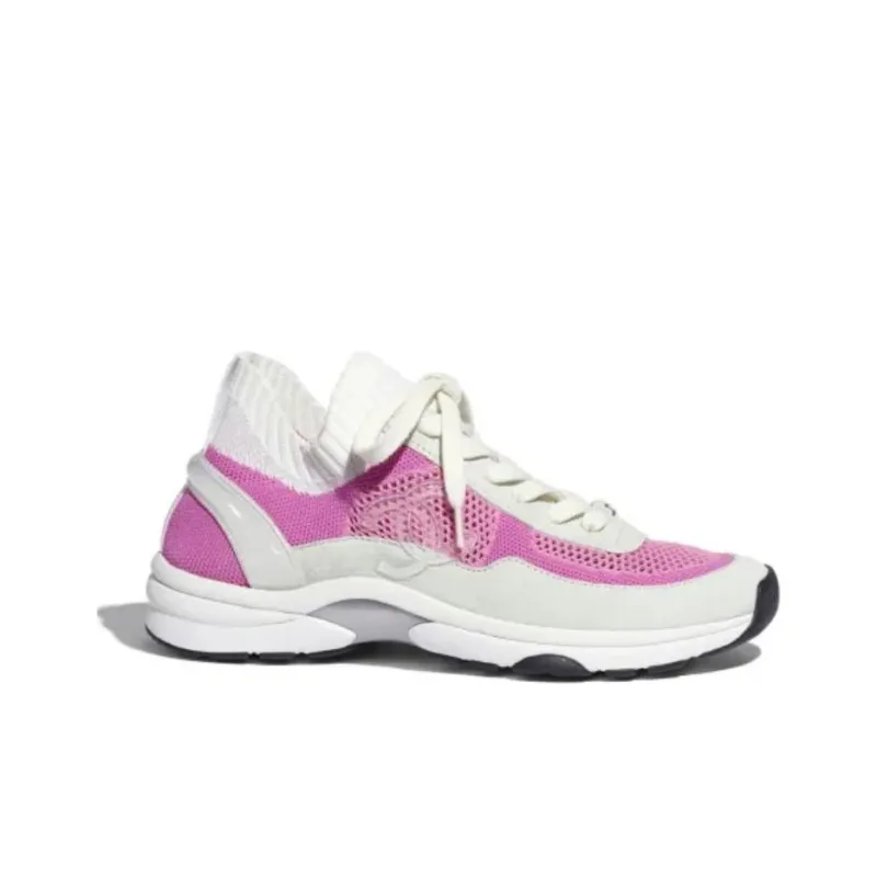 CHANEL Low Top Casual Shoes Women's Pink White-1