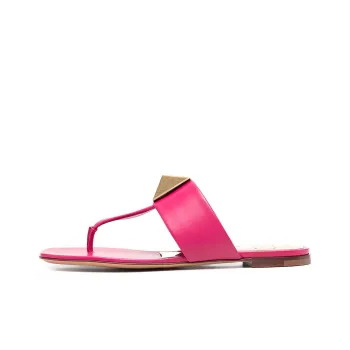 Valentino Rockstud Flip Flops Women's Rose Red