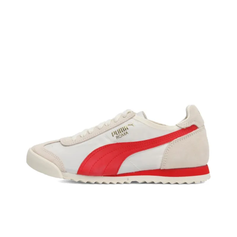 PUMA Roma Og Nylon Cushioned Slip Resistant Low Top Training Shoes Unisex Beige Red-0