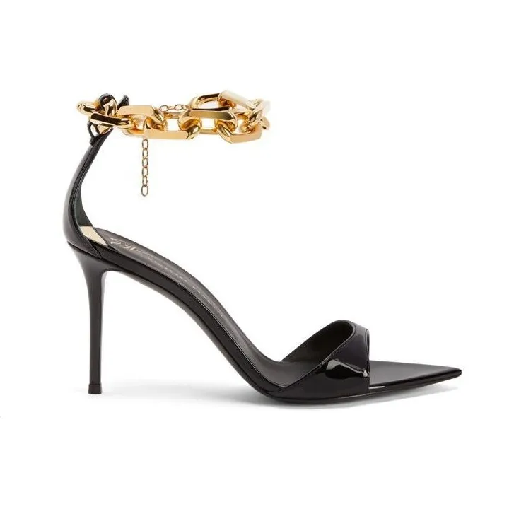 Giuseppe Zanotti 90mm Chain-trim Leather Sandals Women's-1