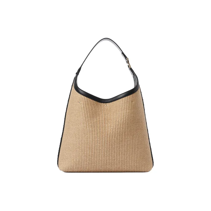 Chloe Marcie Raffia With Leather Hobo Bag, Handbag, Shoulder Bag Women's Hot Sand-2