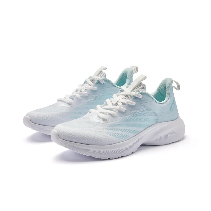 QIAODAN Light LITE Breathable Lightweight Low Top Running Shoes Women's White Blue-2