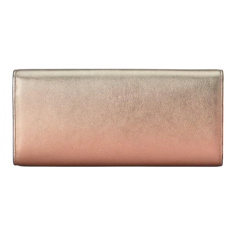 GUCCI Broadway Lurex Leather Clutch Women's Copper-2