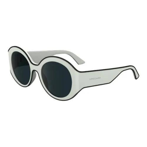LONGCHAMP Plant Resin Irregular Shape Sunglasses Women's White