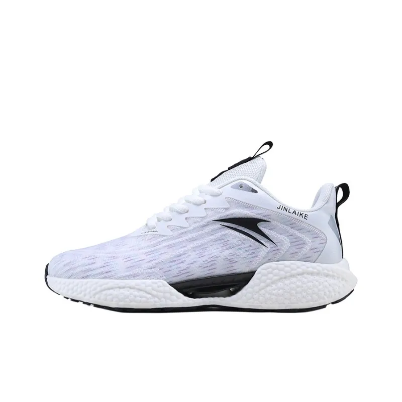Kinglake Cushioned Slip Resistant Breathable Low Top Running Shoes Men's Black White-0