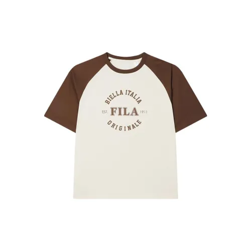 FILA T-Shirts Unisex Spring Oat Color