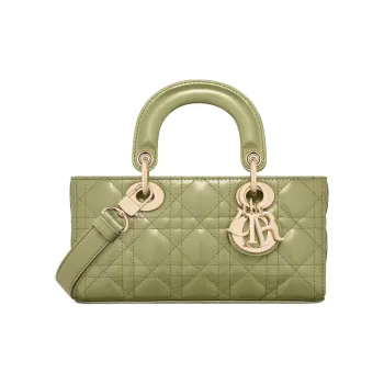 DIOR Lady D-JOY Calfskin Shoulder Bag Crossbody Bag Handbag Small Size Women's Cactus Green