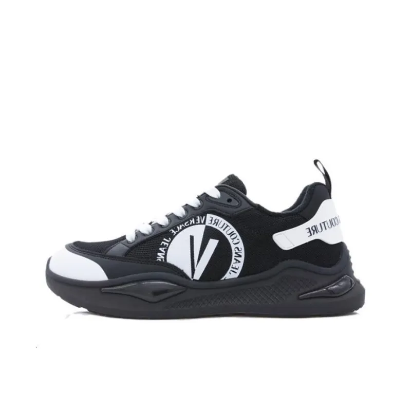 VERSACE Wear-Resistant Low-Top Casual Shoes Men's Black-0