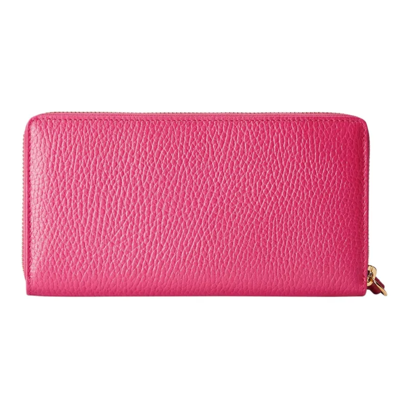 GUCCI GG Marmont Leather Wallet Women's Fuchsia-2