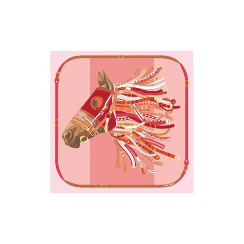 LONGCHAMP Silk Scarves Women's Red