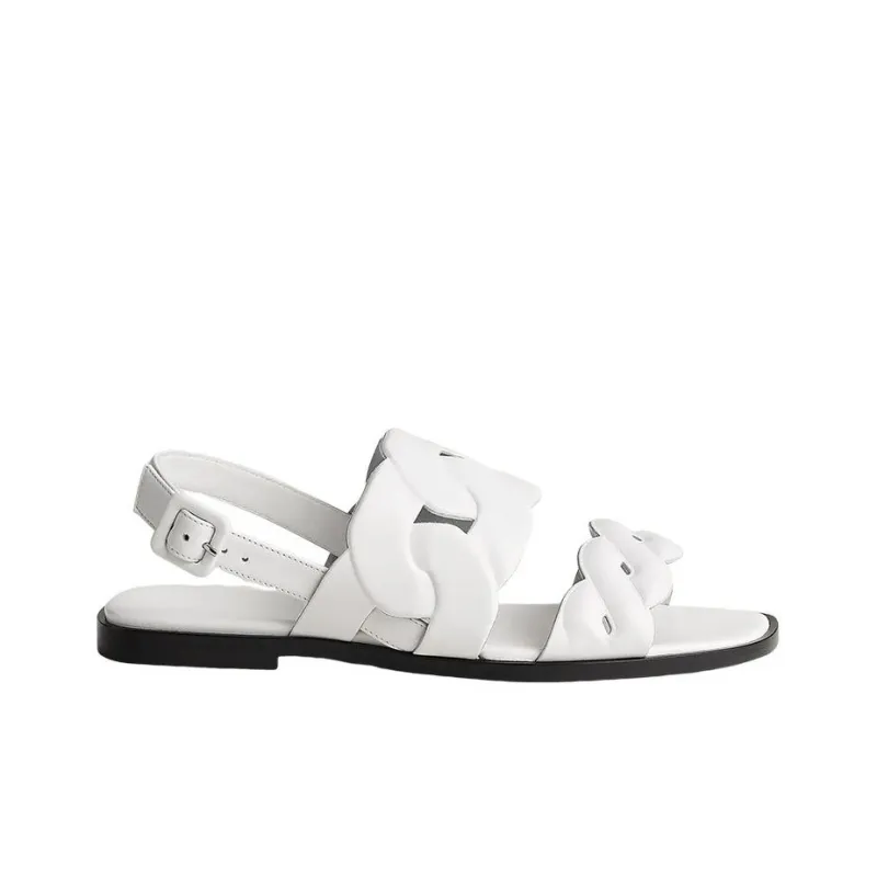 HERMES Grace Strap Sandals Women's White-1