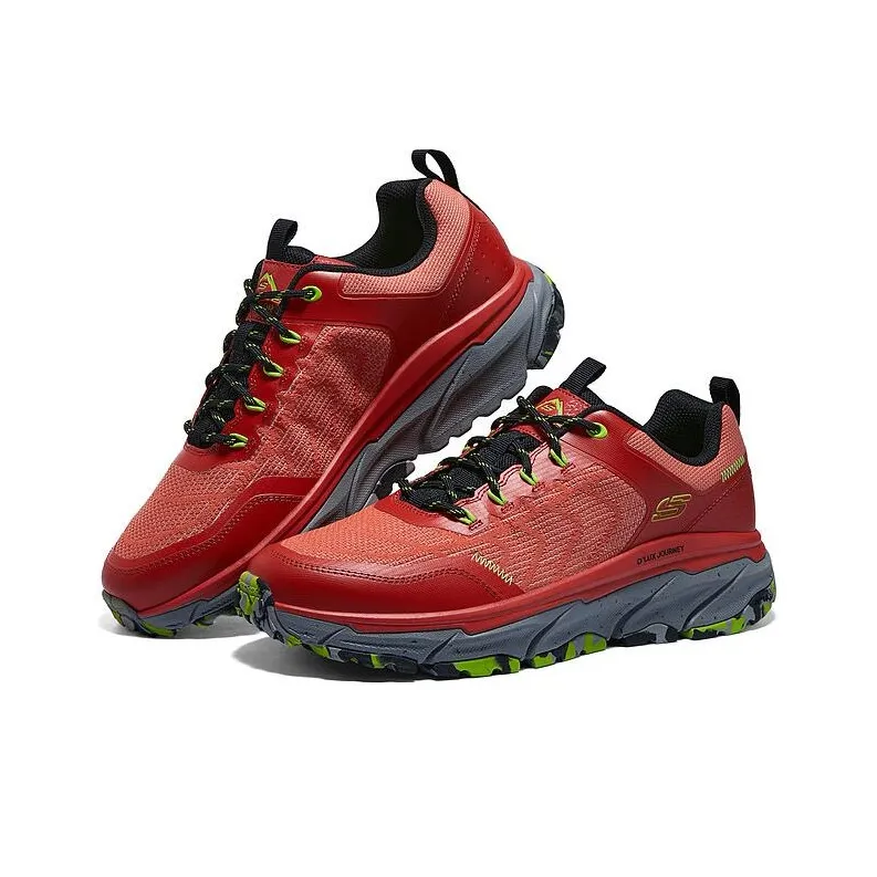 Skechers Cushioned Slip Resistant Low Top Casual Shoes Men's Red Green-2