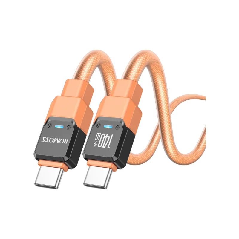 ROMOSS 1.2/2m Type c To Type c 140w Compatibility Laptop Flat Cell Phone Mecha Wind Cable-16
