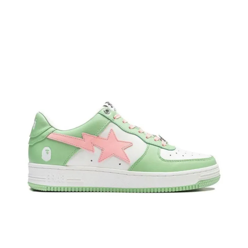 A BATHING APE STA Stylish Skateboarding Shoes Women's Green-1