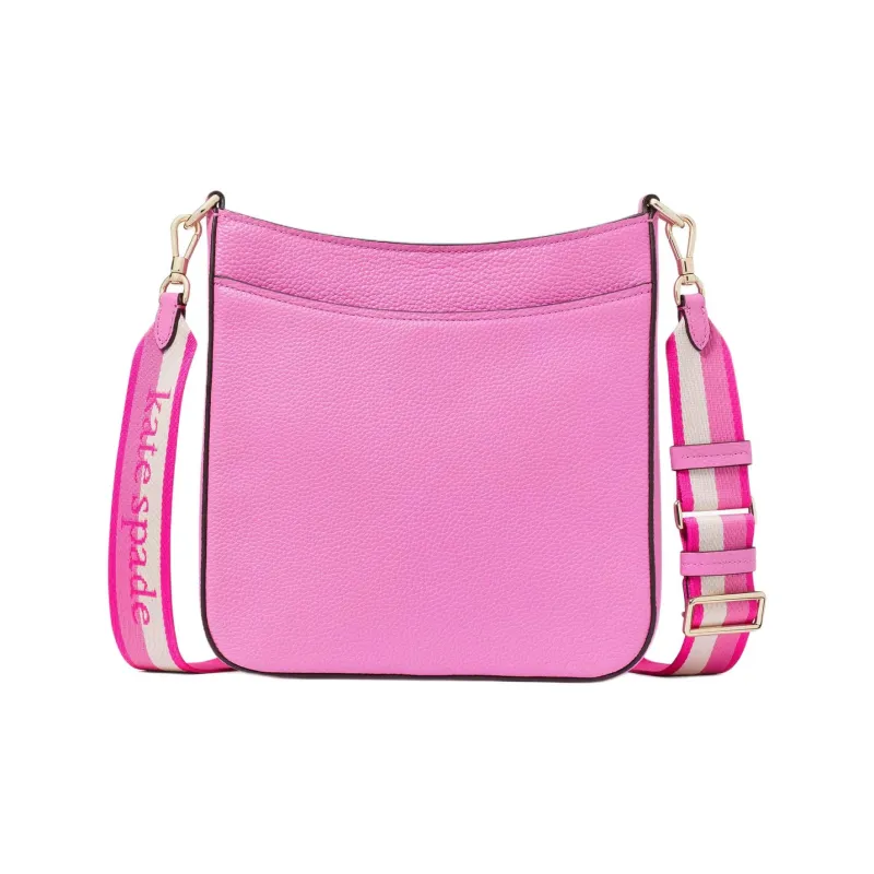 Kate Spade Hudson Litchi Grain Leather Messenger Bag Shoulder Bag Crossbody Bag Women's Purple Coneflower-2
