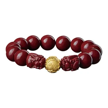 Moonstone Edge Reconstructed Cinnabar Jade Bracelets Unisex