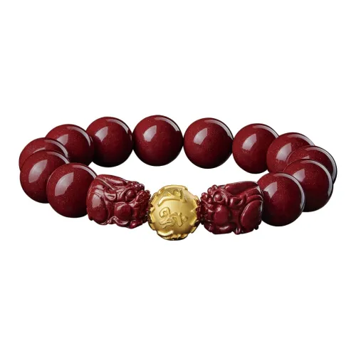 Moonstone Edge Reconstructed Cinnabar Jade Bracelets Unisex