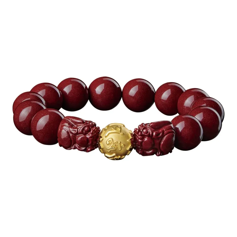 Moonstone Edge Reconstructed Cinnabar Jade Bracelets Unisex-0