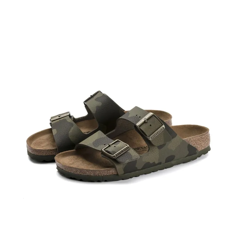 Birkenstock Arizona Slide Slippers Women's Green Camouflage-3