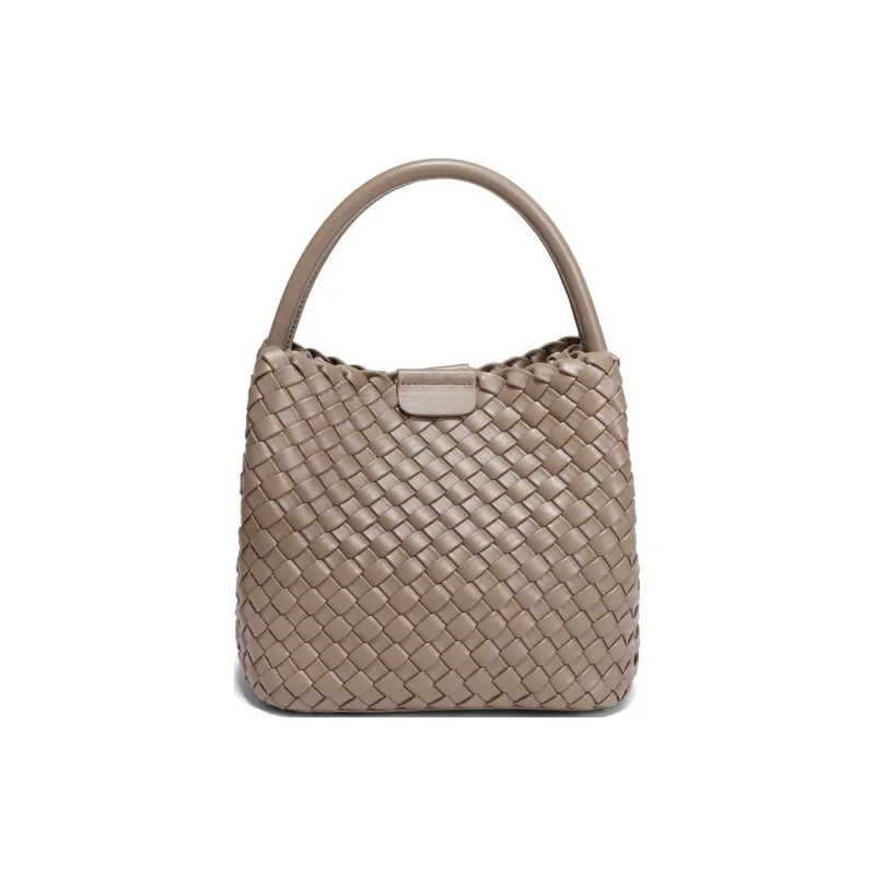 BELLE Cow Leather Handbag Bucket Bag Trumpets Women's Solid Color Plain-3