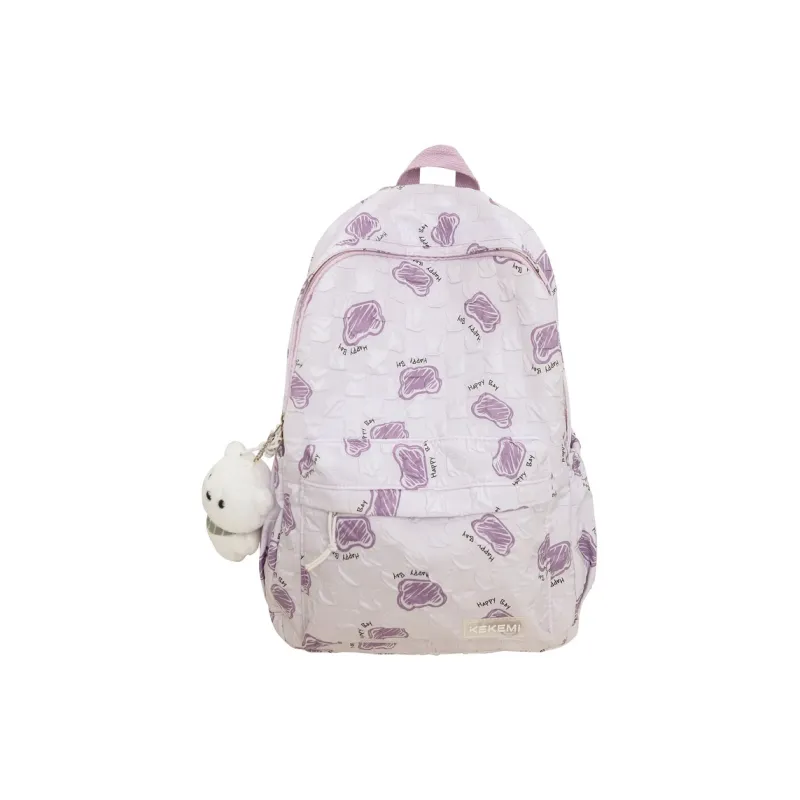FAMAN Nylon Backpack Regular Unisex Pink+Charm/White+Charm/Purple+Charm/Black+Charm/Green+Charm/Blue+Charm-7