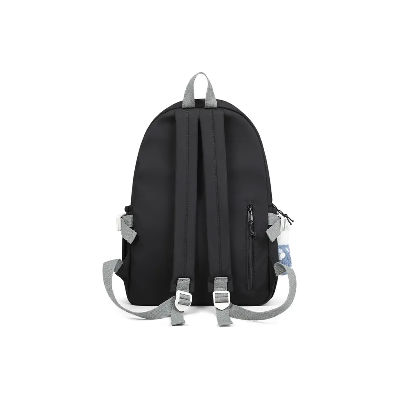 COMELY Nylon Fabric Backpack Tubas Unisex White & Blue/Black-9