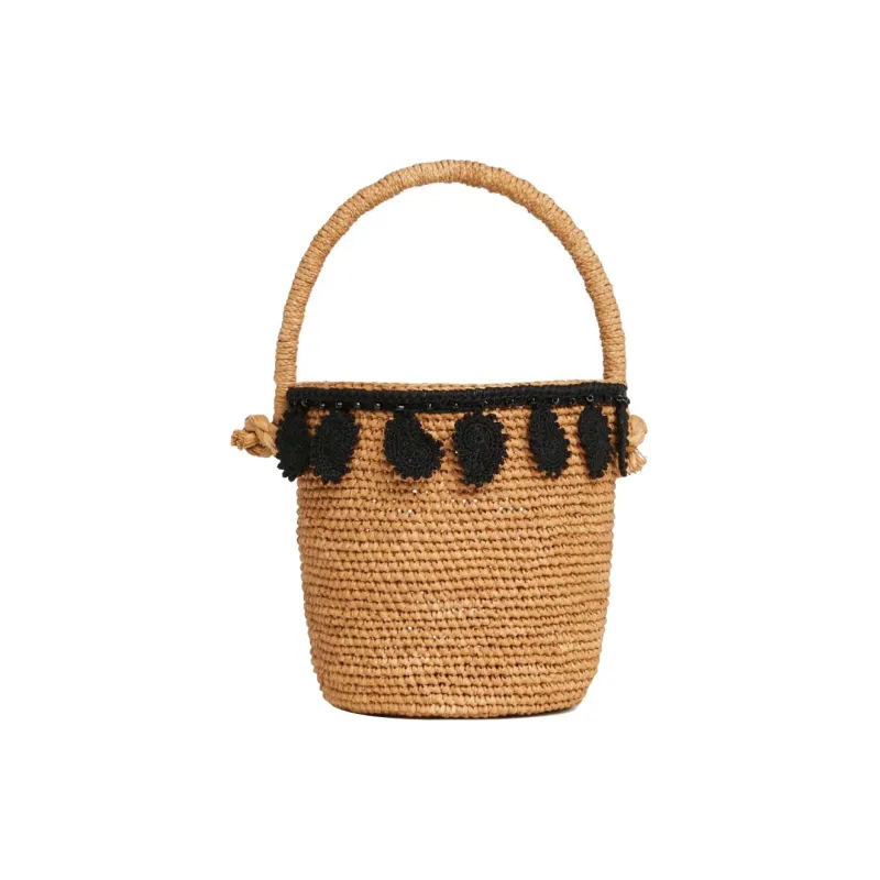 Alanui Paisley appliqué Raffia Basket Bag-3