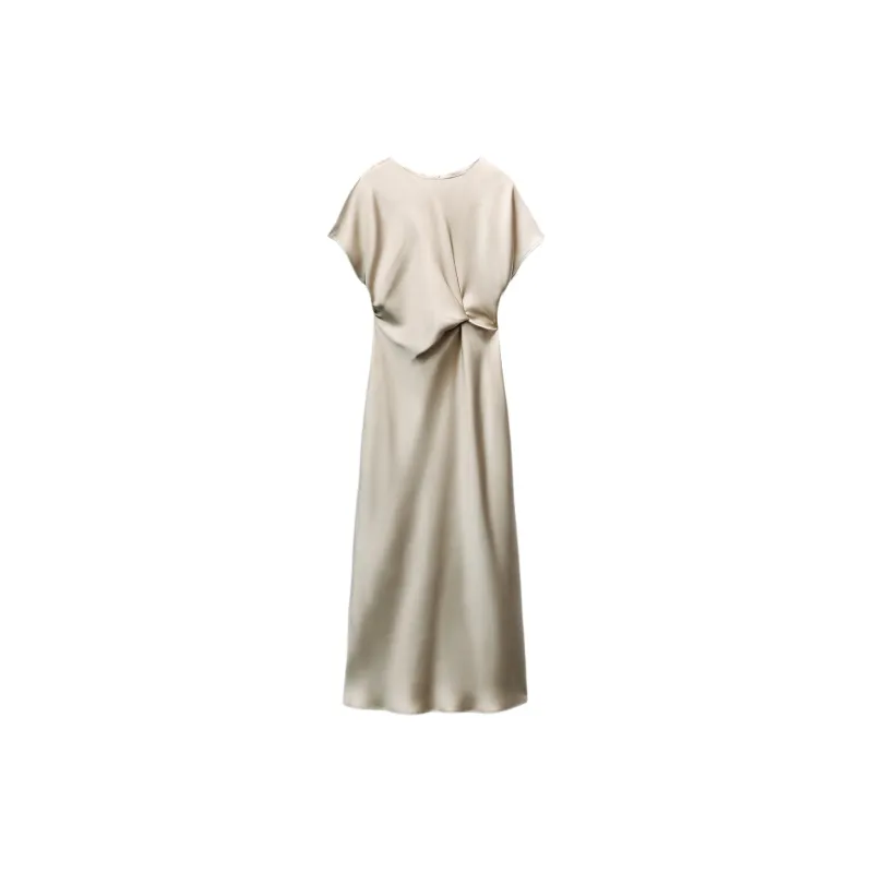ZARA Short-Sleeved Dresses Women's Champagne-0