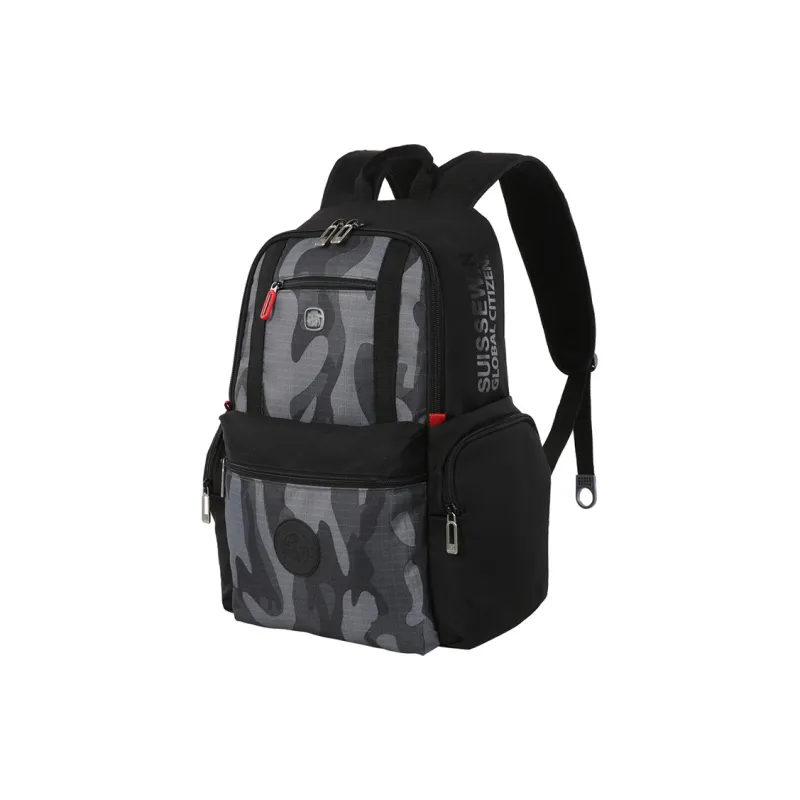 SUISSEWIN Polyester Backpack Regular Unisex Black/Gray/Camouflage-6