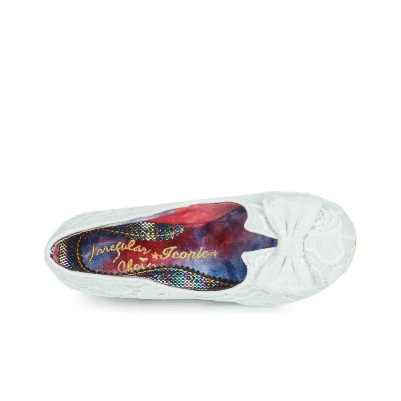 IRREGULAR CHOICE Dazzle Razzle Chunky Heel High Heels 6cm Women's White-12