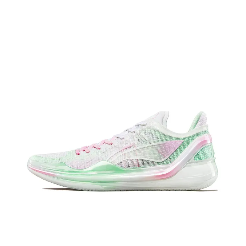 LINING Blade 4V2 Basketball Shoes Men Low Top Standard White/Cooling Green-0
