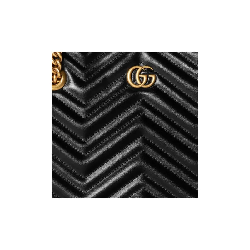 GUCCI GG Marmont Leather Tote Bag Shopping Bag Handbag Shoulder Bag Women's Black-7