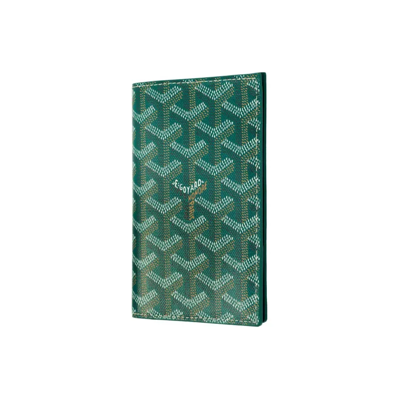GOYARD Grenelle Cow Leather Card Holder Passport Holder Unisex Green-1