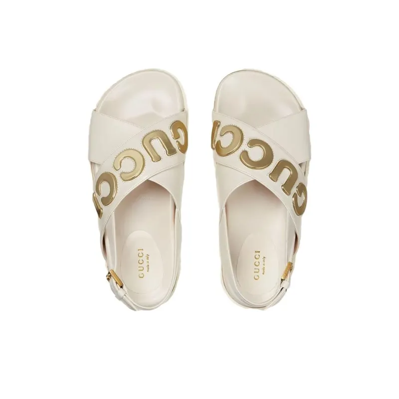 GUCCI Women's Sandal 'White Metallic Gold' Women's-4