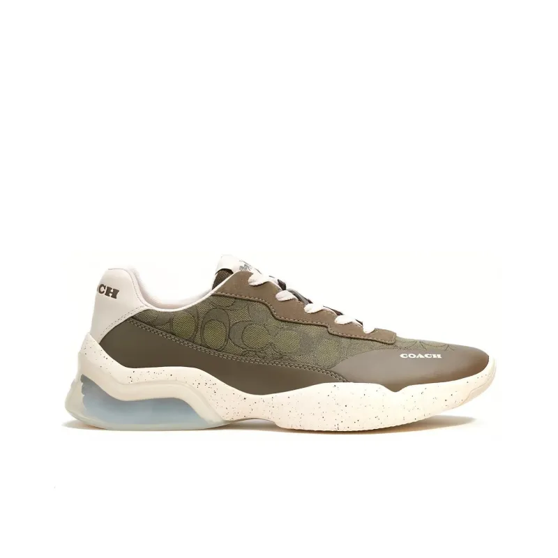 COACH Anti Slip Wear Resistant Low Top Running Shoes Men's Green-1