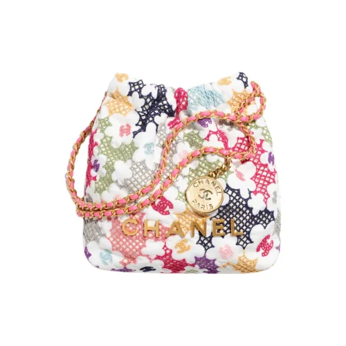 CHANEL Fabric Bucket Bags Shoulder Bag Crossbody Bag Mini Women's Multicolor