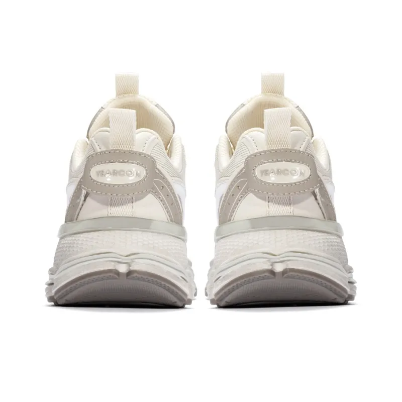 YEARCON Chunky Sneakers Women's Low Top Navy Blue/White, Milk White/Mocha Gray-8
