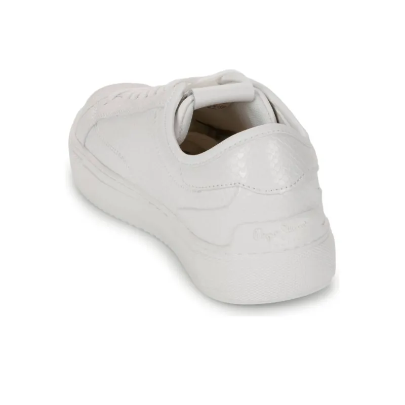 Pepe Jeans Adams Snaky Low Top Skateboard Shoes Women's White-7