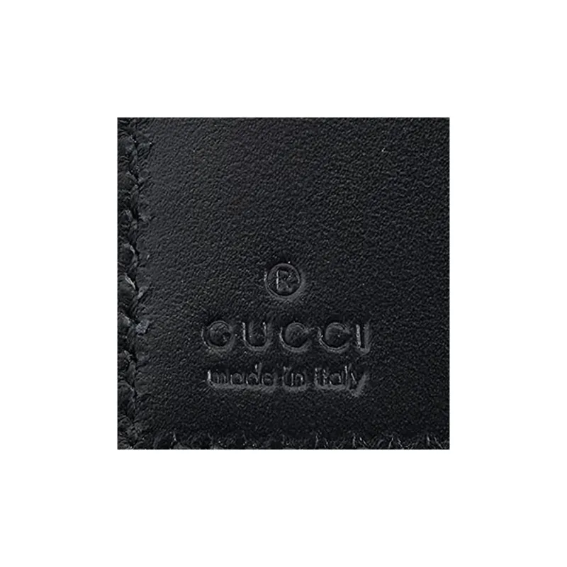 GUCCI Canvas Card Holder Wallet With Coin Pocket Men's Ebony/Beige/Brown-4