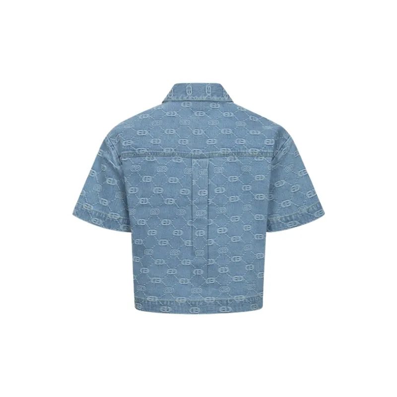EVISU Shirts Women's Denim Blue All Over Print-1