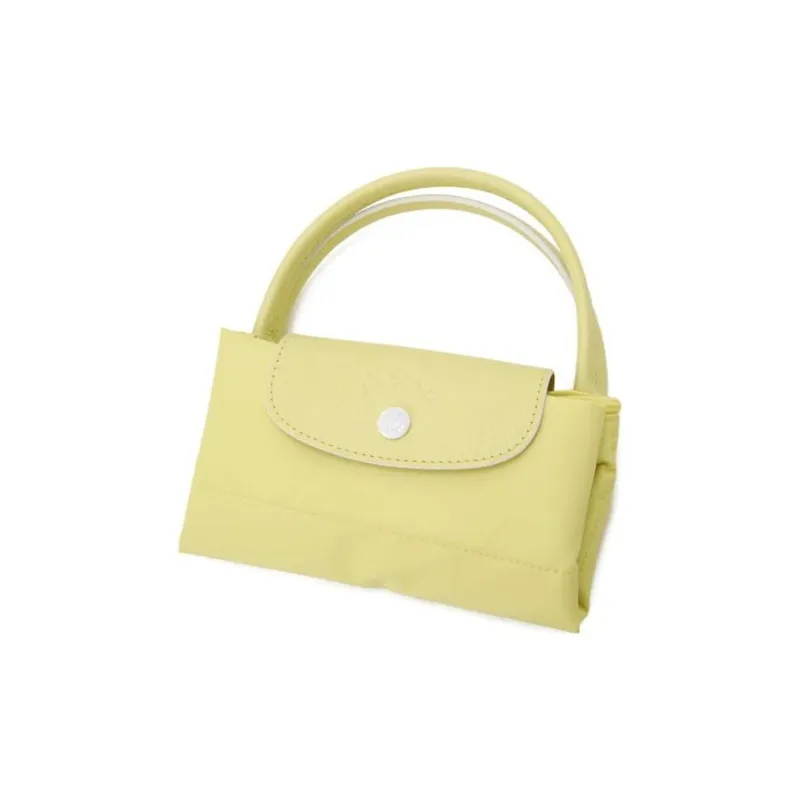 LONGCHAMP Le Pliage Club Nylon And Leather Dumpling Bag Handbags Small Size Women's Yellow-3