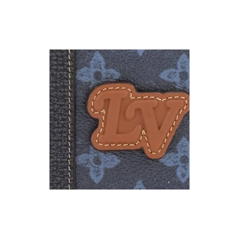 LOUIS VUITTON Cow Leather Card Holder, Wallet Men's Blue-4
