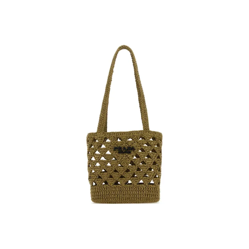 PRADA Straw Handbag Women's Olive Green-0